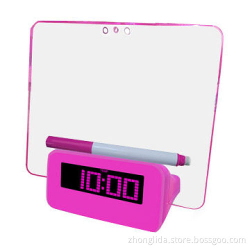 Desk clock with transparent memo board